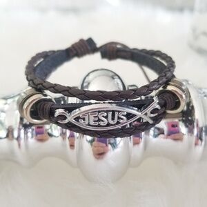 Boho brown JESUS bracelet